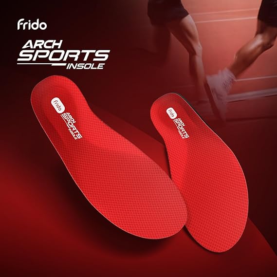 Frido Arch Sports Insole | Hi-Per Foam Orthotic Inserts for Arch Pain Relief and Injury Prevention | Casual Shoe Insert for Enhanced Comfort | Large Size (7-10 UK) | 1 Pair